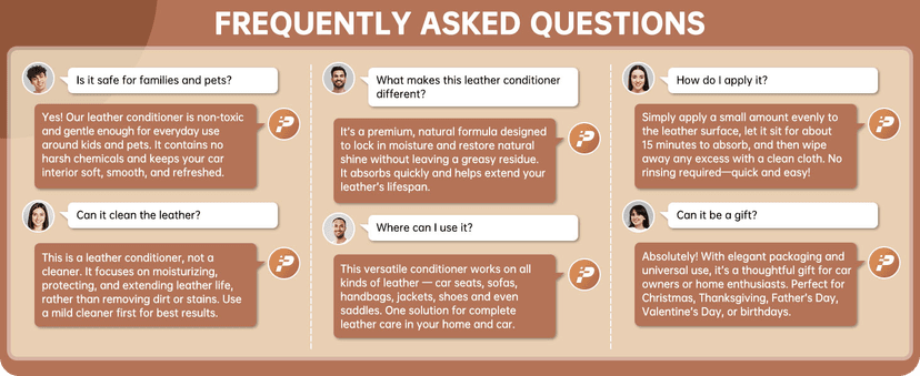 Leather Conditioner - 2 Pack, All-In-One Leather Care Treatment for Couch, Sofa & Furniture, Restores Softness & Shine, Safe for Shoes, Boots, Purses, Car Interior & Leather Seats, Family & Pet Safe