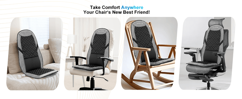 COMFIER Back Massager with Heat,Massage Chair Pad,Massage Seat Cushion with Adjustable Lumbar Support,Back Massage for Pain Relief,Chair Massager for Recliner,Father‘s Day Gift for Dad