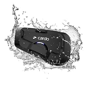 Cardo Systems FREECOM 2X Motorcycle 2-Way Helmet Bluetooth Communication System Headset Intercom, Universal Bluetooth Connectivity, Waterproof, 40mm Speakers - Single Pack