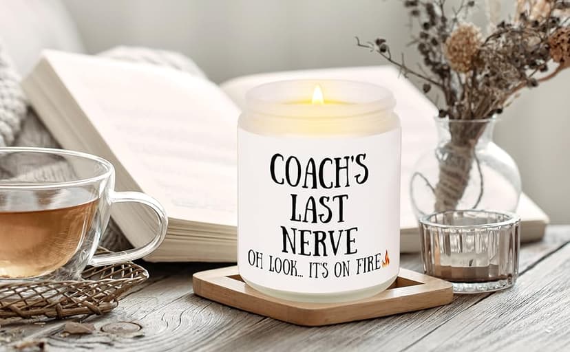 Niyewsor Soccer Coach Gifts, Lavender Scented Soy Wax Candle, Best Coach Christmas Gifts from Basketball/Baseball Team, Thank You Gift for Fitness/Athletic/Personal Trainer, Handmade, 7oz