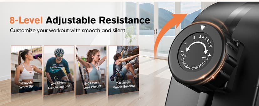 pooboo Recumbent Exercise Bike, Stationary Bikes for Home with Arm Exerciser, Magnetic Recumbent Bike with Ergonomic Backrest & Comfortable Seat, Smart APP, Pulse Sensor, 400LBS Weight Capacity