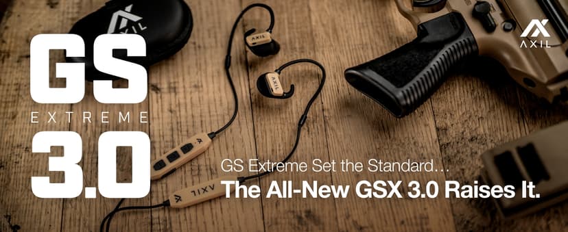 AXIL GS Extreme 3.0 Shooting Ear Protection – Desert Tan - Hearing Enhancement & Noise Isolation Bluetooth Earbuds – 5X Hearing Protection for Shooting, Travel, Work and Concerts