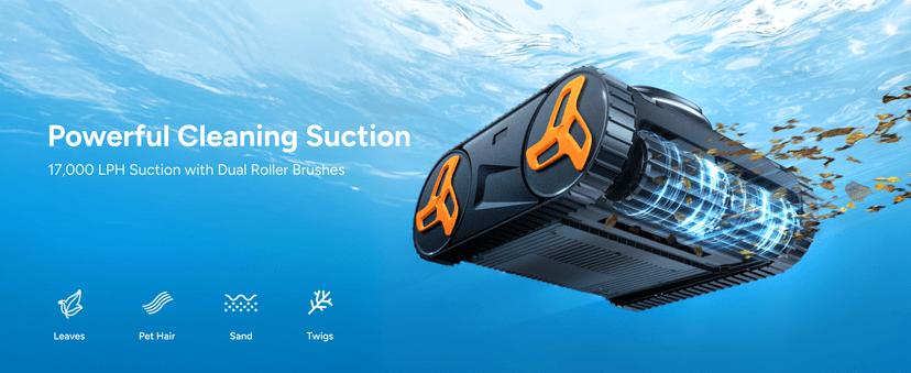 iGarden Robotic Pool Cleaner KN Series, 210-Min Runtime, Smart 3D Navigation, Full-Inverter Energy-Saving Tech, Cleans Floor, Wall & Waterline, for Above-Ground & Inground Pools, Matte Black