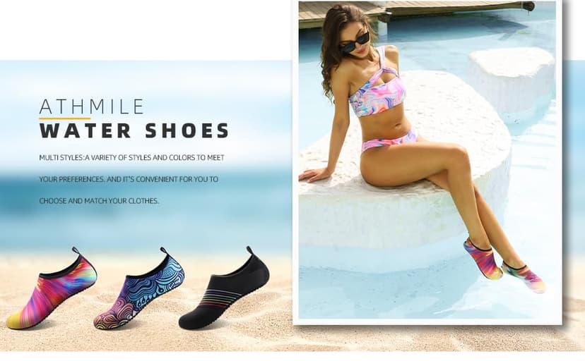 Water Shoes for Women Men Quick-Dry Aqua Socks Swim Beach Outfits Barefoot Yoga Exercise Wear Sport Accessories Pool Camping Must Haves River Hiking Adult Youth Size