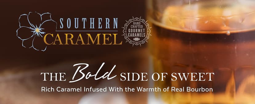 Soft Buttery Gourmet Caramel Candy Infused with Smooth, Top-Shelf Bourbon, Gluten Free, No Corn Syrup, Gift Ready Pieces Southern Caramel Bourbon Caramels, Handcrafted, 4 oz (Pack of 1) B0F3JVKW34
