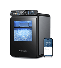 ecozy 2.4" Clear Ice Ball Maker Countertop with CrystalFlux Technology, 3 pcs in 45 Mins, 96 pcs/Day, Sphere Ice Maker with Automatic Water Supply, Self-Cleaning, Enhanced Insulation for Whiskey Bar