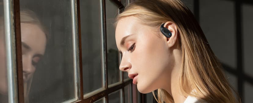 Eigsupia Open Ear Headphones, Bluetooth Headphones 5.3 Sports with Smart Digital Display, 36H Playtime, IP54 Waterproof, Wireless Earbuds Lightweight Design Fit Cycling, Running, Workout (Black)