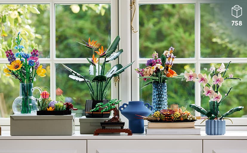 LEGO Botanicals Tiny Plants - Artificial, Fake Indoor Plant Building Set for Home, Kitchen, Desk Decoration, Adults Ages 18+ - Gift for Birthdays - 10329