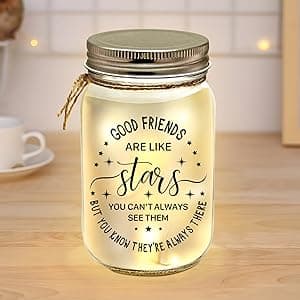 Kenon Mason Jar Night Light for Bestie, Birthday Day Gifts for Women, Home Decoration Lights, Personalized Mason Jar Mothers Day Christmas Gifts for Best Friends Sister