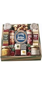 The Swiss Colony Cheese & Sausage 4-Pack – Original and Garlic Summer Sausages with Bacon, and Vegetable Cheese, Charcuterie Gift Basket for Holiday, Thank You Gifts, Adults, Women, Men, 14 oz.