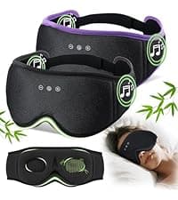 LC-dolida Sleep Headphones, 3D Sleep Mask Bluetooth Wireless Music Eye Mask, Sleeping Headphones for Side Sleepers Sleep Mask with Bluetooth Headphones Ultra-Thin Stereo Speakers Perfect for Sleeping