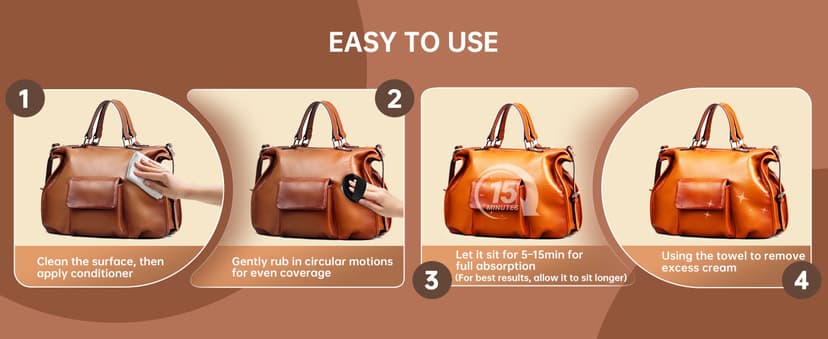 Leather Conditioner - 2 Pack, All-In-One Leather Care Treatment for Couch, Sofa & Furniture, Restores Softness & Shine, Safe for Shoes, Boots, Purses, Car Interior & Leather Seats, Family & Pet Safe