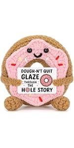 A AIFAMYFunny Positive Coffee, Emotional Crochet Doll, Cute Crochet Potato Partner Toy with Positive Card Cheer Up Funny Gag Gifts for Best Friend Birthday Women Teacher Fall(Beer