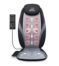 Snailax Neck Back Massager with Heat, Full Body Massage Chair Pad, Adjustable Compression, Rolling, Shiatsu Massage Seat Cushion, Chair Massagers,Gifts for Women, Man (Upgrade)