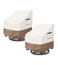Patio Chair Covers Waterproof Heavy Duty Patio Furniture Covers, 33W x 35D x 36H Inches Swivel Outdoor Chair Cover 2 Pack (Beige)