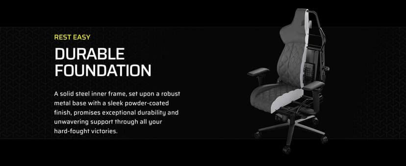 Corsair TC500 Luxe Gaming Chair – Premium Breathable Fabric – Wide Seat – Five-Way Adjustable Armrests – Adjustable Built-in Lumbar Support – 90-135 Degree Recline – Shadow