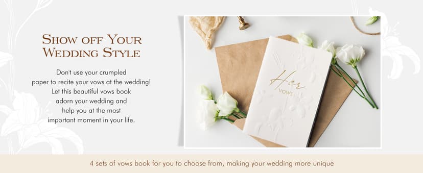 molekaus Vow Books,for Wedding Vow Books Wedding Gift for Bride and Groom Vows Book his and Hers with 28 Pages-5.5 * 3.5 in Wedding Notebook with Gilded Font Set of 2 (White and Black)