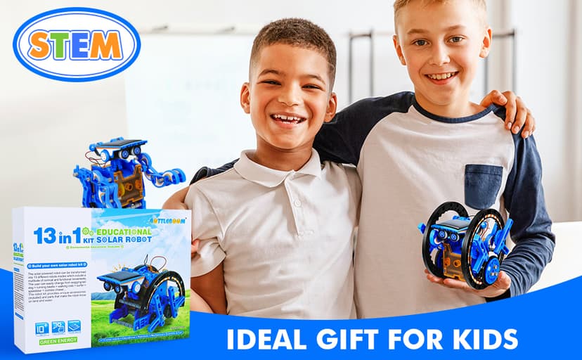 STEM 13-in-1 Education Solar Power Robots Toys for Boys Age 8-12, Educational Toy Science Kits for Kids, Building Experiment Robotics Set STEM Project Gifts for 8 9 10 11 12 Years Old Boy Girls Teens