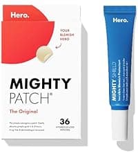 #1 Hydrocolloid Acne Patches, Shrinking Zits & Whiteheads in 1 Use, Spot Treatment, Pimple Stickers for Face Mighty Patch Hero Cosmetics Original Nighttime Acne Pimple Patches, 36 Ct B074PVTPBW