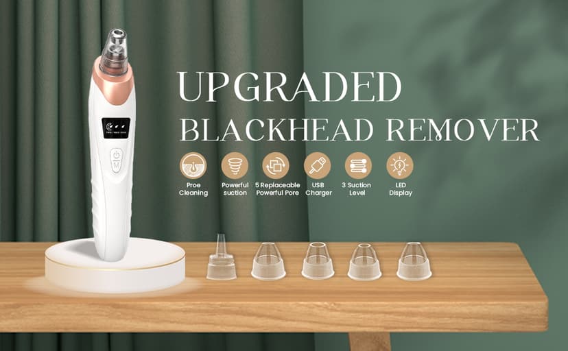 2025 Blackhead Remover Pore Vacuum,Facial Pore Cleaner-5 Suction Power,5 Probes,USB Rechargeable Blackhead Vacuum Kit Electric Acne Extractor Tool for Adult