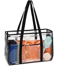 Fammart Mesh Beach Bag, Large Beach Tote with Zipper Pocket, Toys Pool Bag for Family Travel Vacation Cruise Essentials