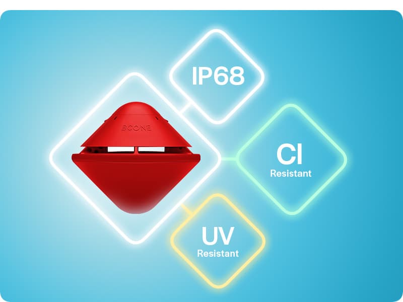 BCONE® Pool Alarm by Lifebuoy® | ASTM F2208 Certified | Floating Safety Device with App Alerts + Alexa Voice Control | 2.4GHz Wi-Fi | for Inground & Above-Ground Pools