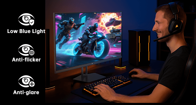 KTC 27 Inch Gaming Monitor - 2K QHD 2560 x 1440 Monitor, Up to 210Hz & 1ms, Bulit-in Speakers, Adaptive Sync, HDR400, 131% sRGB, IPS Monitors Gamer with HDMI 2.0 x 2 & DP1.4 x 2, H27T22C-3