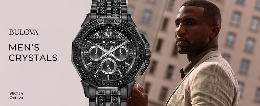 Bulova Men's Crystal Octava Chronograph Quartz Watch, Pave Crystal Dial