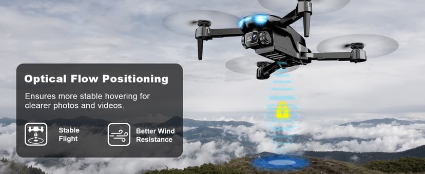 Drone with Camera for Adults, 2K HD FPV Drones with Upgrade Altitude Hold, One-Key Take Off/Landing, Speed Adjustment, Headless Mode, 2 Batteries, Toys Gifts for Teen Boys Girls, Beginner