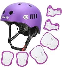 KAMUGO Kids Bike Helmet, Toddler Helmet for Ages 2-8 Boys Girls with Sports Protective Gear Set Knee Elbow Wrist Pads for Skateboard Cycling Scooter Rollerblading