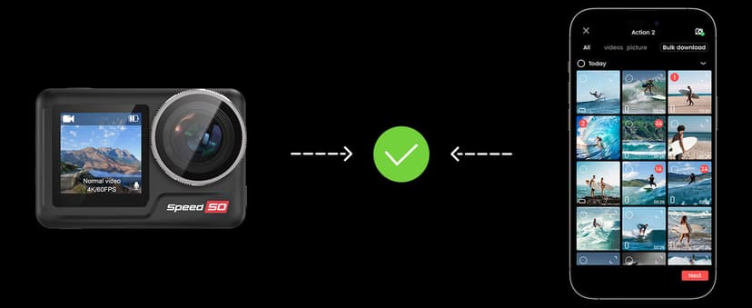 Waterproof Action Camera Underwater,Sports Camera 4K60FPS 30MP with EIS/Dual Screen/5X Zoom/Remote Control,Bare Underwater Camera with Waterproof Case,4K Action Camera for Vlogging/Video Recording