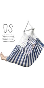 ADVOKAIR Hammock Chair Swing, Heavy-Duty Hanging Rope Swing Seat Supports 500 Lbs, Ideal for Outdoor Patio, Backyard, Porch, Deck & Indoor Bedroom Use