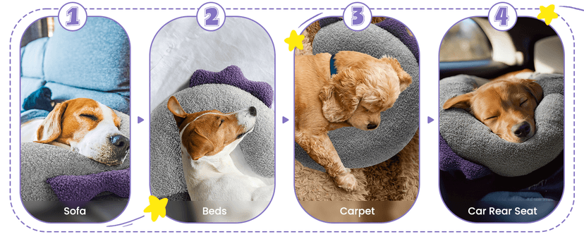 for Better Sleep, Reduces Anxiety, Gift for Small/Medium/Large Dogs and Cats HiPetpy Dog Calming Pillow-Soft Neck Pillow for Dogs, Washable Sleep Pillow B0DSW42LFY