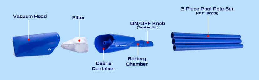 POOL BLASTER Spa Vac Plus Cordless Vacuum for Hot Tubs, Tight Spaces & Small Inflatable Kiddie Pools, Hoseless Handheld Cleaner for Sand, Silt, and Small Debris, by Water Tech