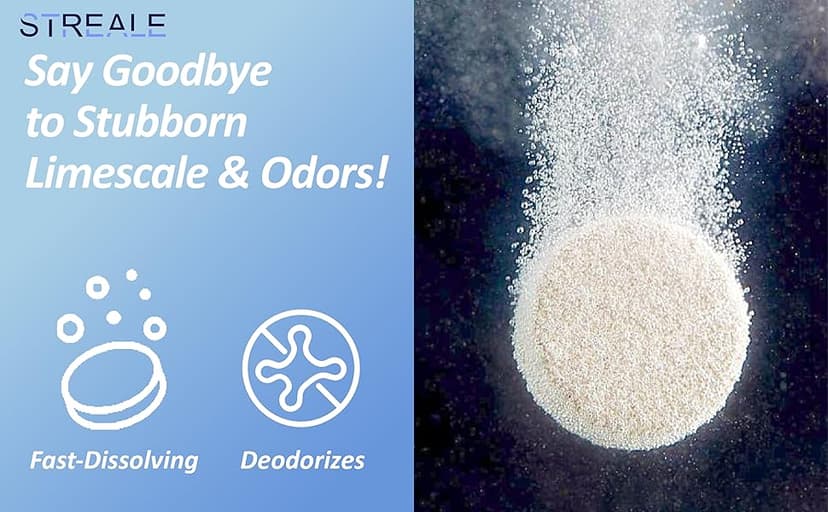 Ice Machine Cleaner Maker and Descaler - 100 Ice Maker Cleaner Tablets Compatible with All Major Brands, Nickel Safe Descaler Countertop Portable Commercial Icemaker Cleaning Solution