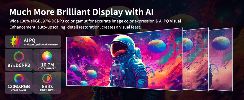 SANSUI 34-Inch Curved Gaming Monitor UWQHD 3440 x 1440P Up to 200Hz 165Hz Curved 1500R - PIP/PBP, OD 1ms, HDR, 300nits, sRGB 130%, DCI-P3 97%,AI Crosshair,HDMI2.1x2,DP1.4(Cable Included)
