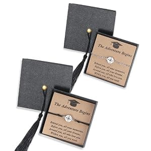 SAM & LORI Unique Grad Cap Box 2026 Graduation Gifts for Her/Him - Adjustable Unisex Bracelet for Primary/Middle School/High School/College Grads B0BWYSSGZJ
