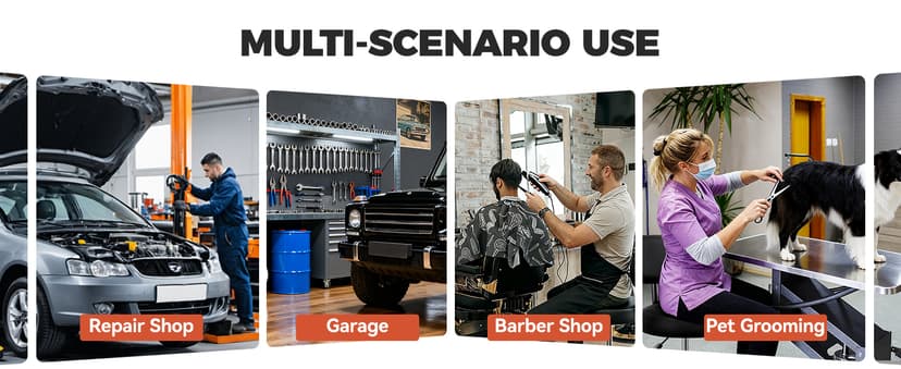 Shop Stool with Wheels for Garage, Mechanics Rolling Chair with Backrest, Adjustable Height Heavy Duty Garage Stool with Footrest and Storage Tray, Swivel Task Chair for Workshop Kitchen Salon
