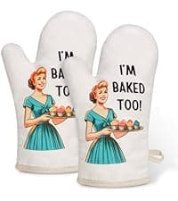 Miracu Oven Mitt, Funny Kitchen Cooking Oven Mitts, Pink Kitchen Accessories, Cute Baker Stuff, Baking Gifts for Women Mom, House Warming Gifts New Home Apartment, for Christmas Birthday Housewarming