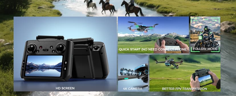 GPS Drone with 4K HD Camera for Adults,4.5 inch HD Screen on Remote Controller,FPV RC Drones with Auto Return, Follow Me and Lightweight,2 PCS Batteries for Long Flight Time,Easy Fly Quadcopter for Beginners,Under 250g