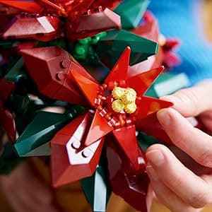 LEGO Icons Poinsettia Building Set - Artificial Flower Decorations & Centerpieces for Table, Adults Ages 18+ - 10370