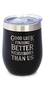 Good Luck Finding Better Friends Than Us - Stemless Wine Glass - Funny Farewell Gift For Best Friend Moving Away - Large 17 Oz Glasses