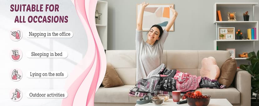 Birthday Gifts for Women Girls Throw Blanket 60"X50", Happy Birthday Decorations for Women, Gifts for Women Birthday Unique, Womens Birthday Gift Ideas for Her Friend Mom Sister Grandma Wife