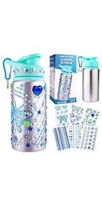 Gifts for Girls, Decorate Create Your Own Water Bottle Kits for Girls, Fun DIY Arts and Crafts Kits Supplies Toys for Kids Ages 4-6-8-10-12, Birthday Gifts Ideas for Girls Back to School Christmas