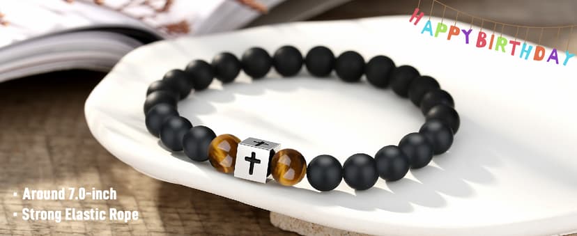 Cross Bracelet for Men - Cool 10th 13th 16th 18th 21st 30th 40th 50th 60th 70th 80th Birthday Gifts for Him, Husband, Dad, Son, Grandson, Brother...