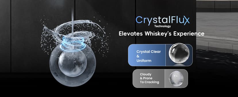 ecozy 2" Ice Ball Maker Countertop,Clear Sphere Ice Maker Machine with CrystalFlux Technology, 4 pcs in 40 Mins, 144 pcs/Day, Enhanced Insulation, Auto Water Supply, Self-Cleaning for Whiskey