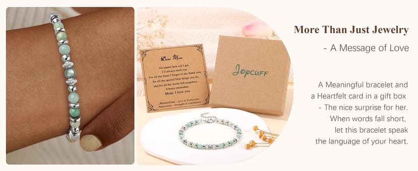 Christmas Birthday Valentines Mothers Day Graduation Gifts Natural Stone Stainless Steel Beads Bracelets Gifts for Women Moonstone Bracelet, Amazonite Imperial Jasper Bracelets B0D5B42N13