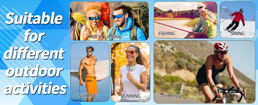 GGSTDDUP 4 Pack Polarized Sports Sunglasses for Men & Women | UV Protection Lightweight Wraparound Sunglasses for Outdoor