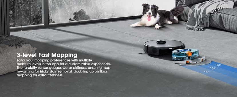 Robot Vacuum and Mop, 3-in-1 Robotic Vacuum Cleaner with 70-Day Self-Emptying Base, 360° LiDAR Navigation, Smart Mapping & Auto-Return, 6000Pa Strong Suction for Pet Hair, Carpets & Hard Floors