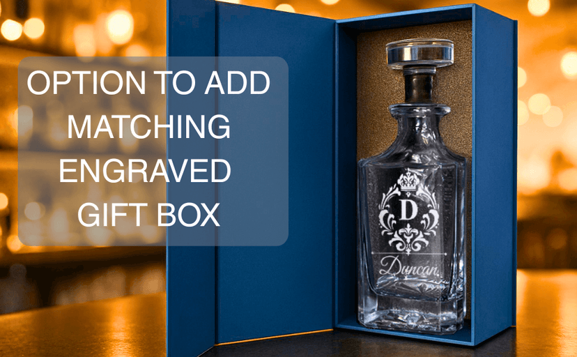Engraved whiskey gift for dad, husband, groom, groomsmen, Father’s Day, weddings, birthdays, or retirement Personalized Whiskey Decanter Set, Custom Design B0BTF846SP